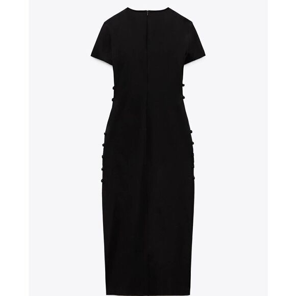 Black Cut Out Zara Dress New Small - Picture 9 of 10